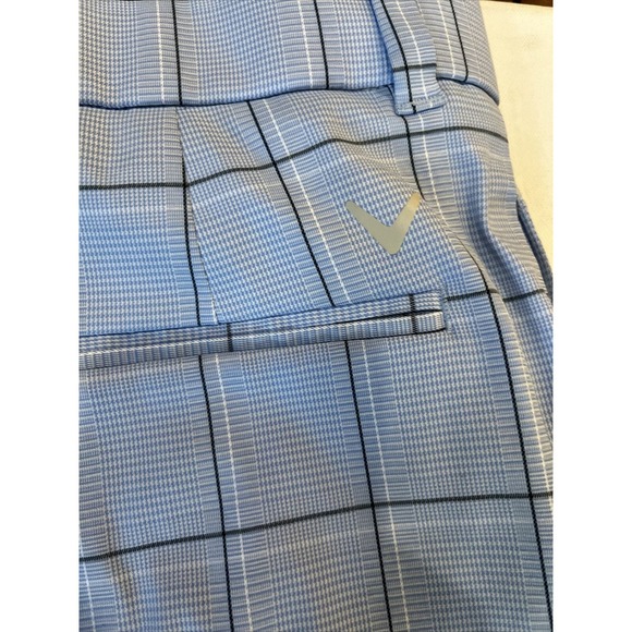 Men’s Callaway‎ Opti-dry Golf Shorts 30W Blue White Square 9” Inseam Worn Once - Picture 3 of 5